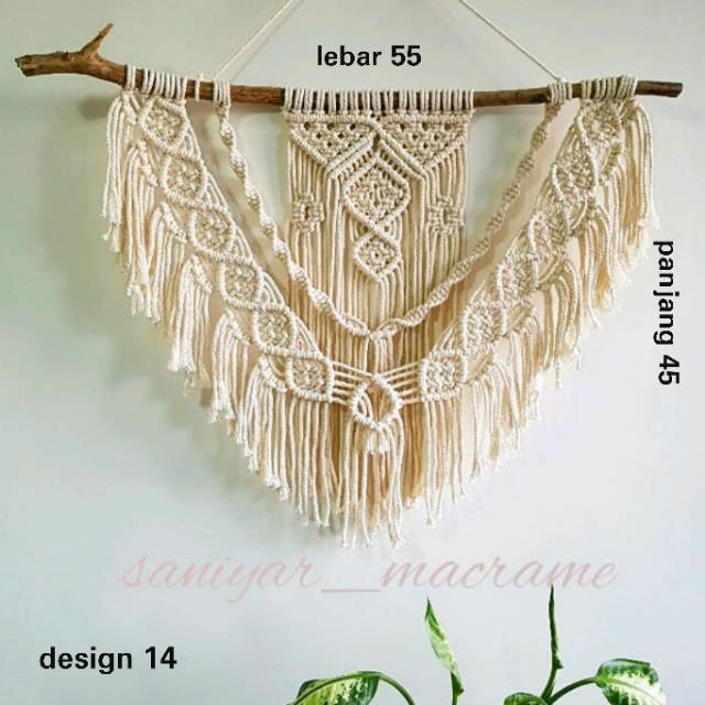 Wall decor hiasan dinding tali macrame rajut