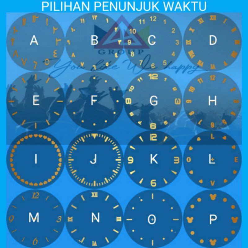 Jam tangan Couple islami latar Darkah | FREE BOX DAN BATERAI CADANGAN