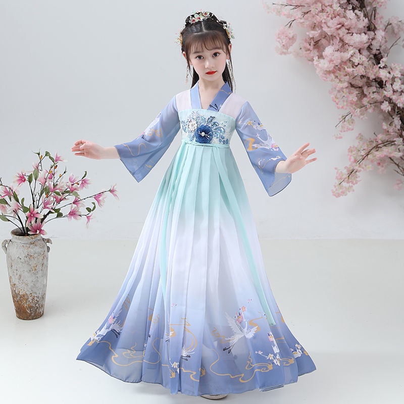 Girls' Hanfu children's ancient clothes spring and summer dress middle school children's ancient sty