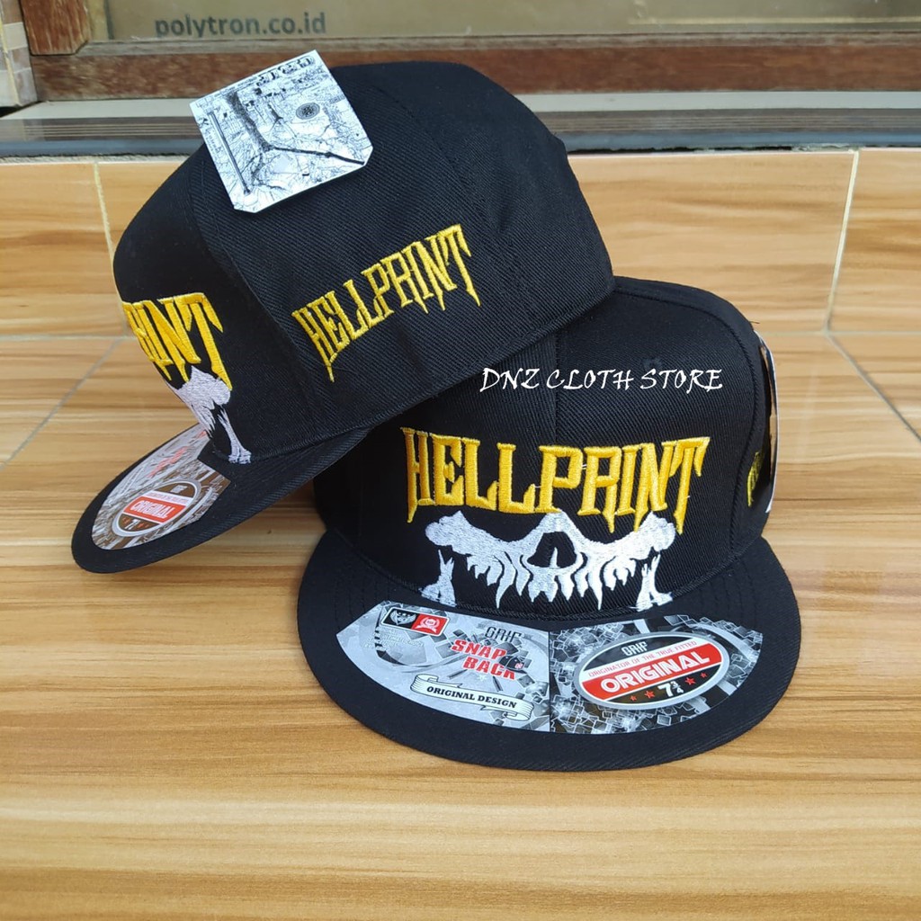 Topi HELLPRINT snapback bordir snapback hiphop