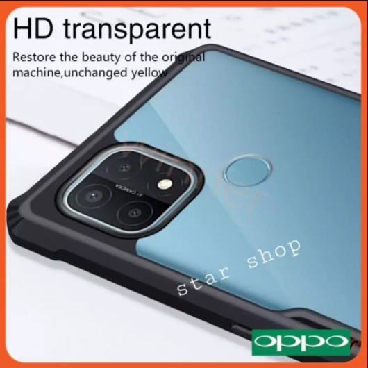 Case oppo A15 Clear Transparent Shockproof Rugger Cover - LIST BLACK