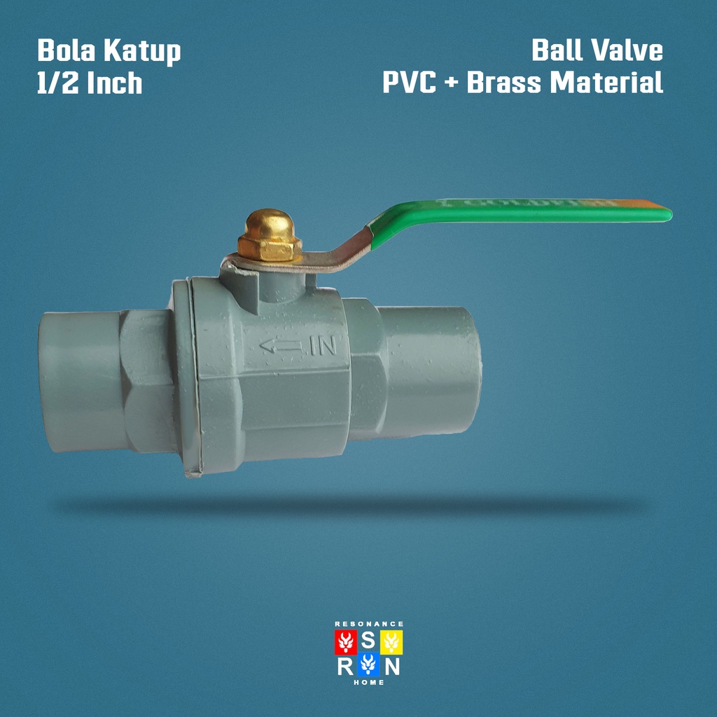 Ball Valve PVC 1/2 Inch Gagang Besi / Bola Katup Resonance Home