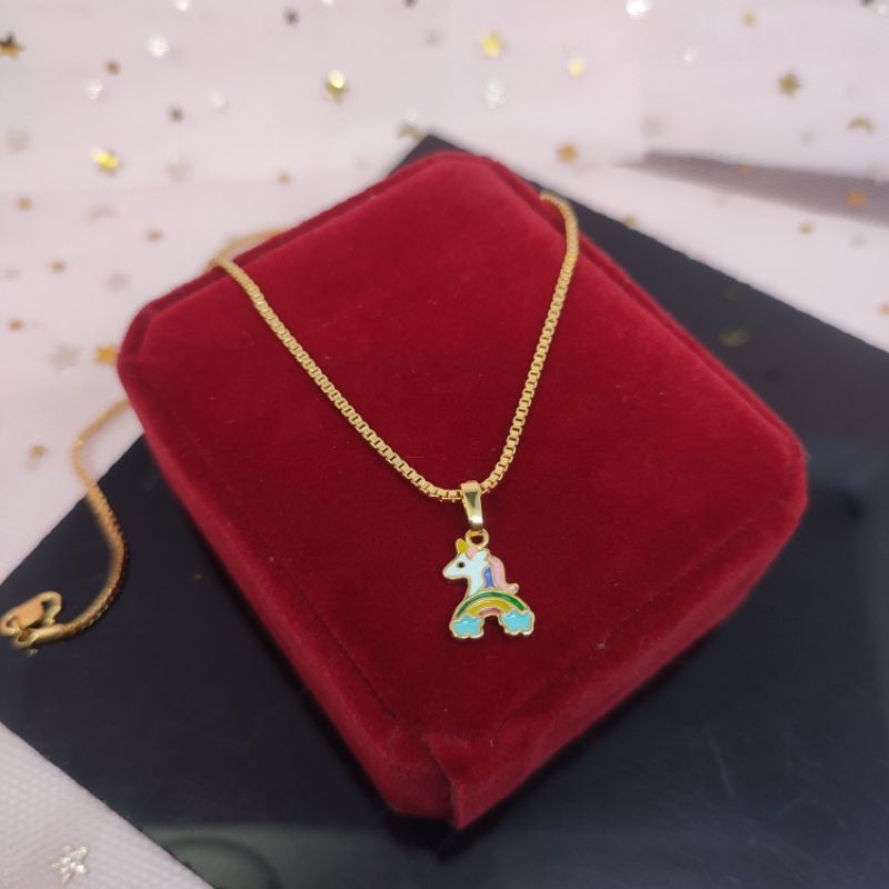 Kalung anak hellokity kuda poni lapis emas 24k anti karat COD