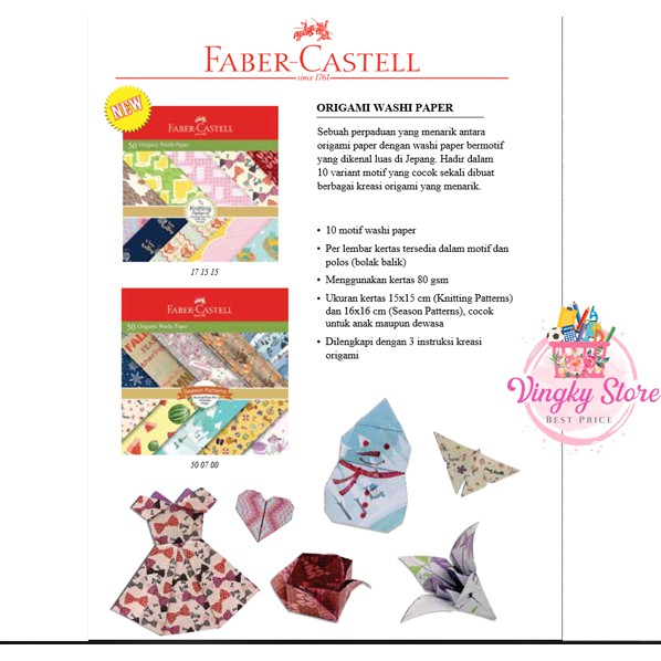 

Origami Faber Castell Washi Paper 10 motif