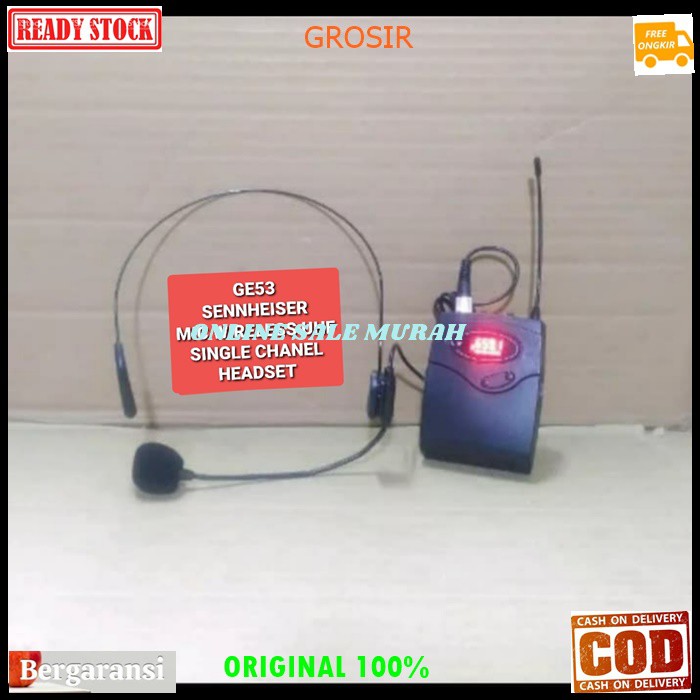 G53 Sennheiser Mic Wireless cas Single UHF headset bando senheiser baterai charger mik wireles pro karaoke mikrophone microphone casan audio sound vokal vocal professional panggung dj studio senheizer G53   BISA DIGUNAKAN SEGALA JENIS AUDIO SOUND  SINGLE.