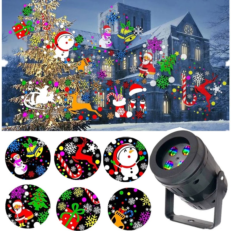 Lampu Proyektor Laser Led 16 Pola Snowflake Santa Claus Untuk Dekorasi Pesta Natal