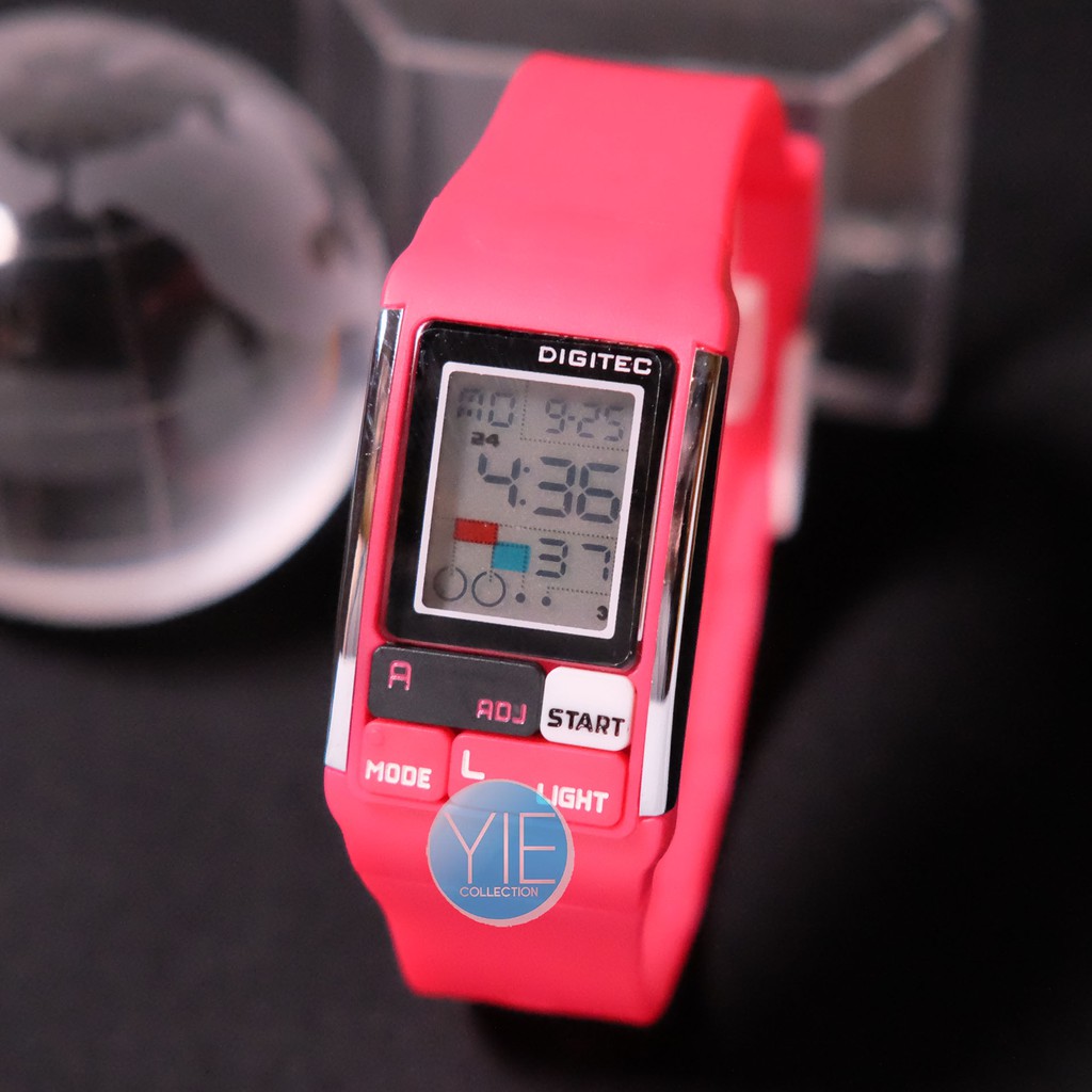 Jam Tangan Wanita Fashion Unik Digitec DG 3005 T Karet Anti Air Original - Merah