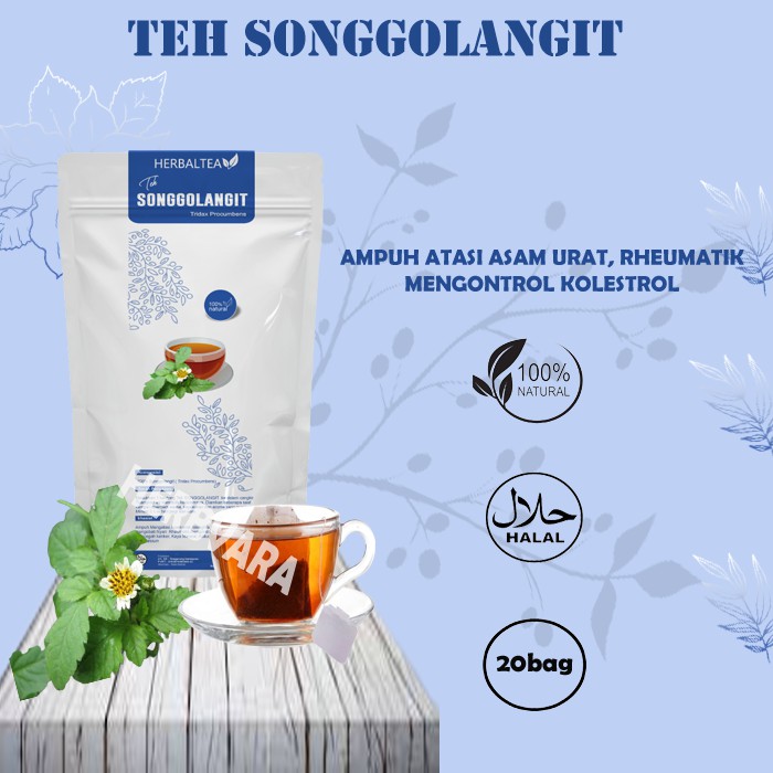 

TEH HERBAL SONGGOLANGIT ISI 20 KANTONG TEH OBAT ASAM URAT, PEGAL LINU DAN NYERI SENDIR LIBAS ABIS