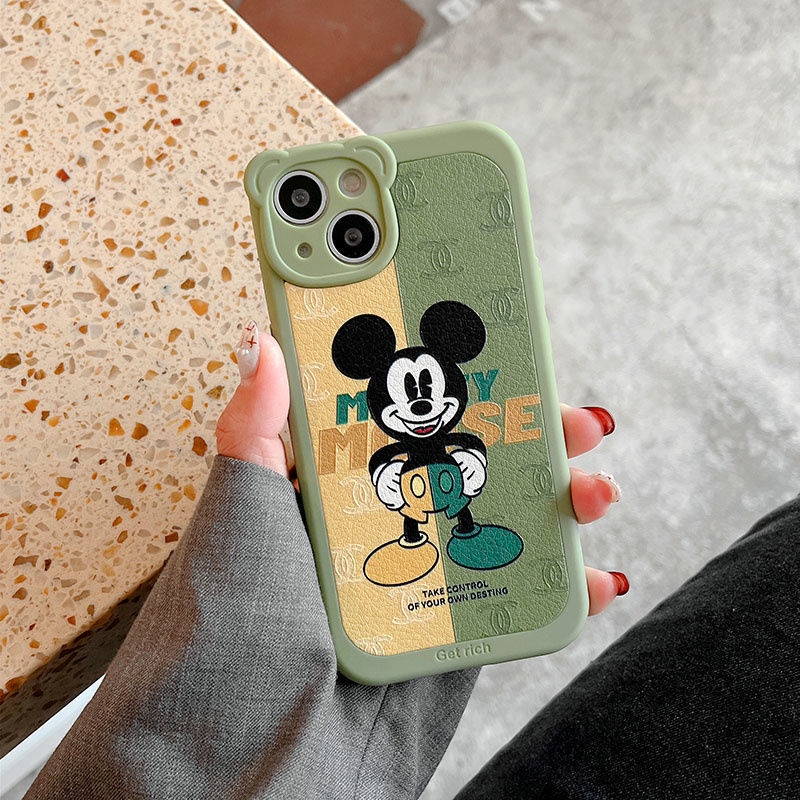 Soft Case Silikon Motif Print Wajah Tikus Hijau Army Untuk IPhone 12 13 11 Pro Max X Xs Max Xr 7 8 Plus Tbvh