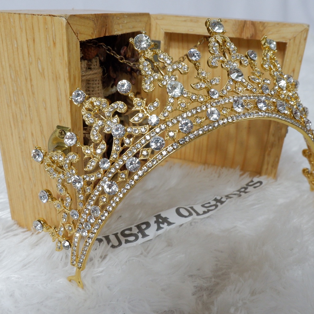 Mahkota Tiara Ukir Simpel Gold