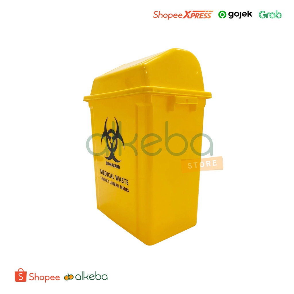 Tempat Sampah Medis Biohazard Medical Waste Container 10L Tutup Goyang