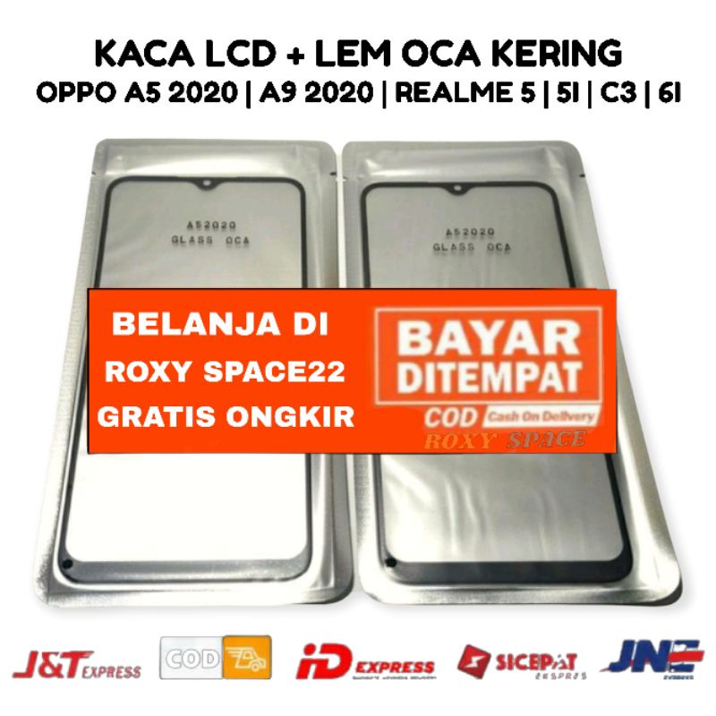 Kaca Lcd + Lem Oca Kering Oppo A5 A9 A31 2020 Realme 5 5I C3 6I Kaca Depan Kaca Touchscreen Touch Sc