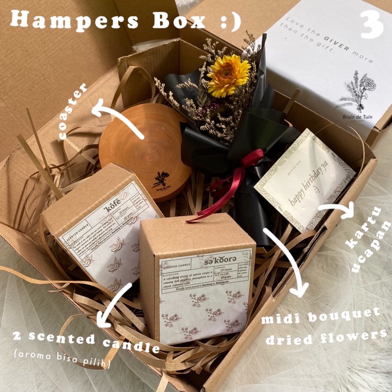 

HAMPERS BOX LEBARAN / HAMPERS BOX LILIN SCENTED CANDLE / HAMPERS LILIN / HAMPERS LEBARAN IMLEK NATAL ULANG TAHUN KADO WISUDA