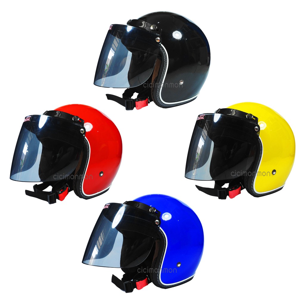 DIN Helm Standart Dewasa Retro Bogo Colorfull Korean Style SNI
