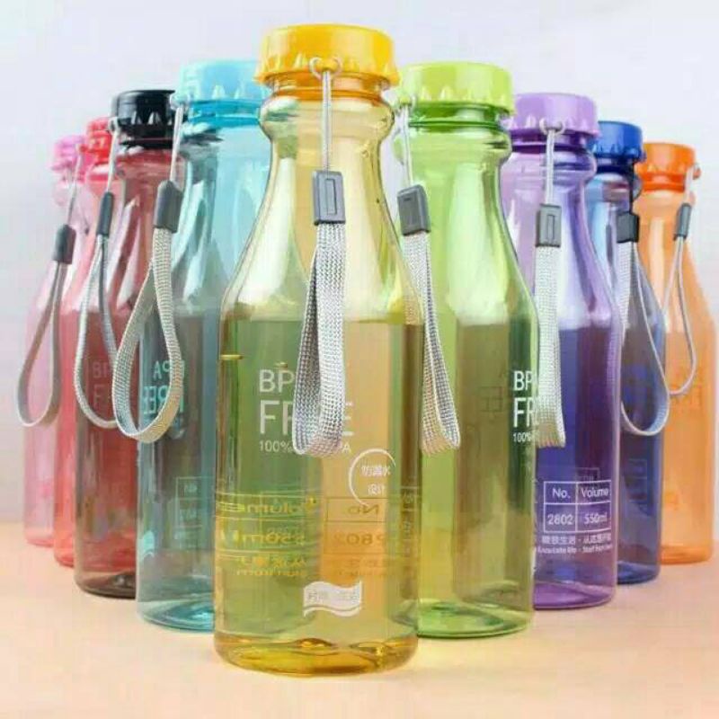 Mikusoo My Bottle Soda Botol Minum BPA Free 500 ML Bening Warna Colorful Trendy Anti Tumpah