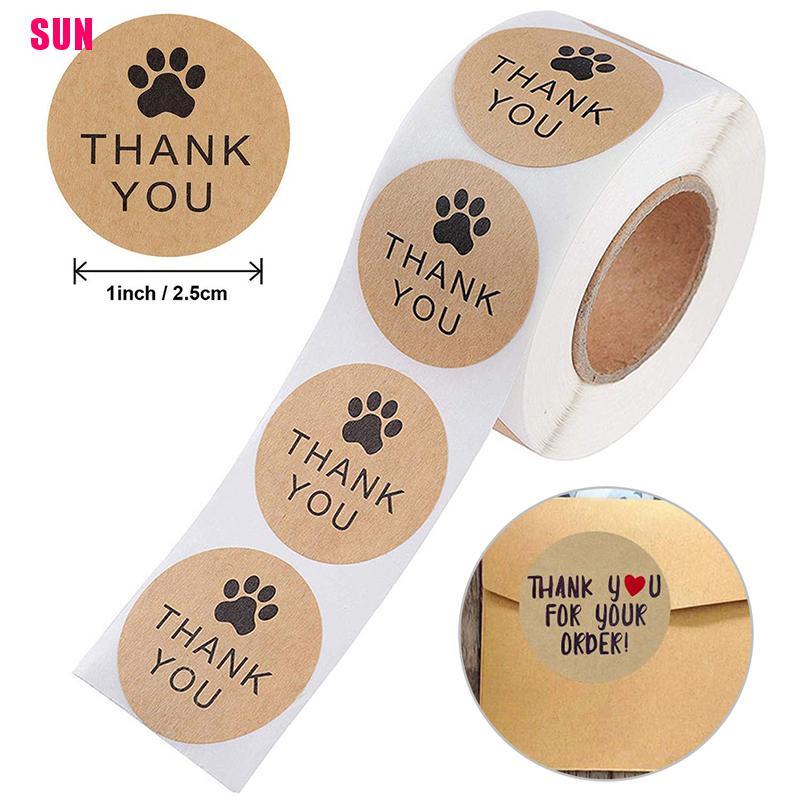 500pcs Stiker Label Segel Tulisan Thank You For Your Order Handmade Untuk Kemasan