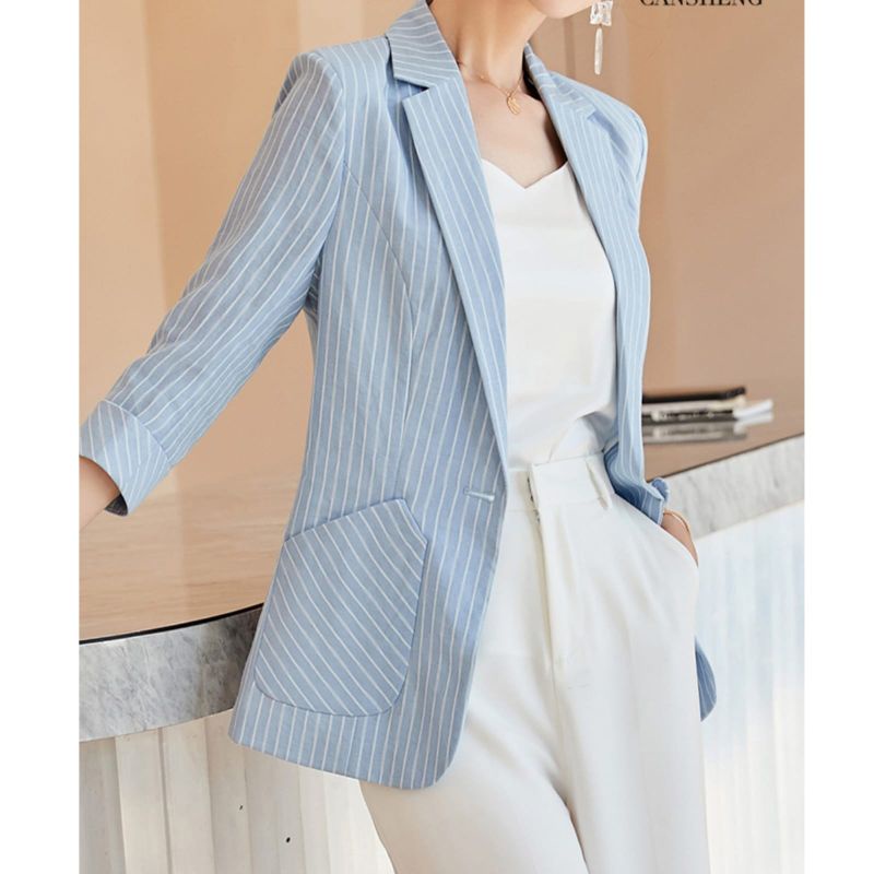 MDLV ~ 37700# Morena Striped Blazer Salur Blazer Premium Fashion Import