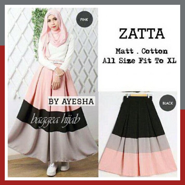 Rok Muslim Wanita Rok Panjang Casual Rok Kekinian Pelangi Kode ZS00700
