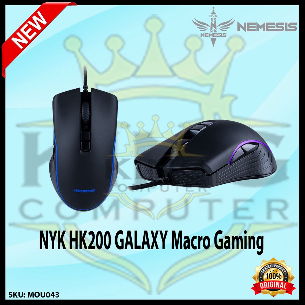 NYK HK200 GALAXY Macro Gaming Mouse RGB Nemesis HK 200 Berkualitas