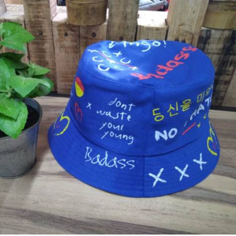Topi Badas Keplek Bucket Sablon RD