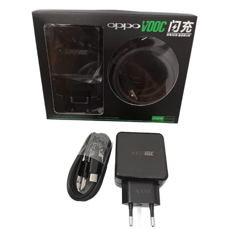 Charger Oppo Super Vooc Type C Black Edition oppo Reno 3/A91/Reno 2/Reno 2f/R17 Pro