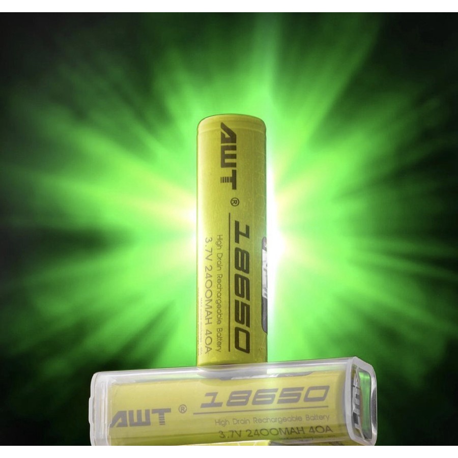 Authentic Battery AWT Green 18650 2400Mah 40A