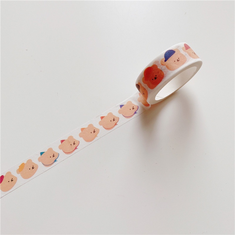 Selotip Washi Tape Motif Kartun Gummy Bear / Hati Panjang 5 Meter Untuk Dekorasi Diary