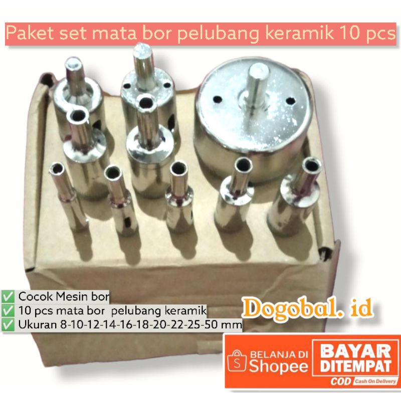 10 pcs mata bor pelubang keramik kaca granit Mata bor holesaw Mata bor keramik granit set