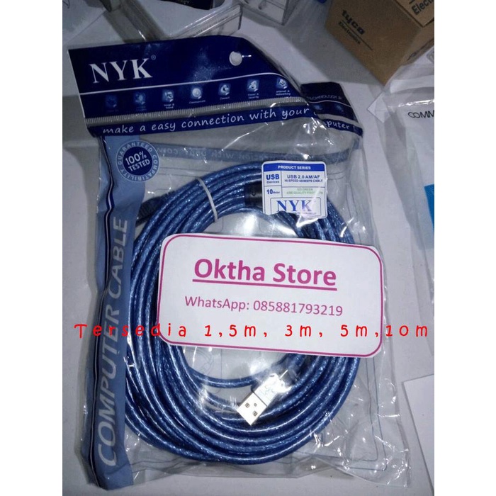 Kabel Penyambung Usb 10 M Nyk / Usb Extension 10 Meter Nyk