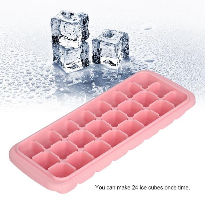 Cetakan Es Batu + Penutup 24 Kotak Ice Cube Tray