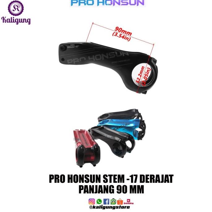 PRO HONSUN Stem Oversize minus 17 derajat 90mm Sepeda MTB RB model FSA Terbaru | Terlaris | Termurah | Big Sale