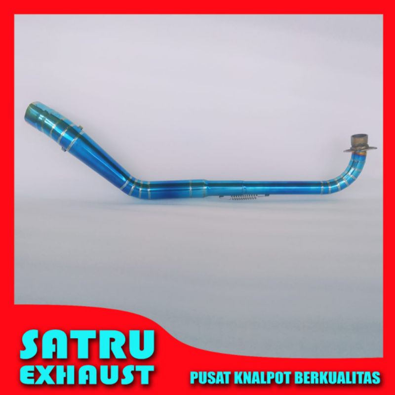 Pipa leheran knalpot bluemoon Jupiter Z kolong bawah full cacing stainless Vegas R Shogun Jupiter bu