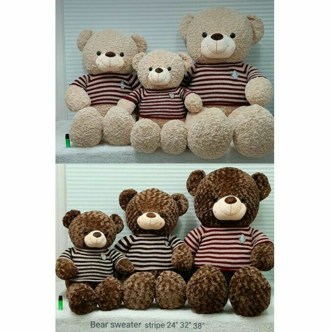 boneka teddy bear sweater stripe esklusif teddy impor