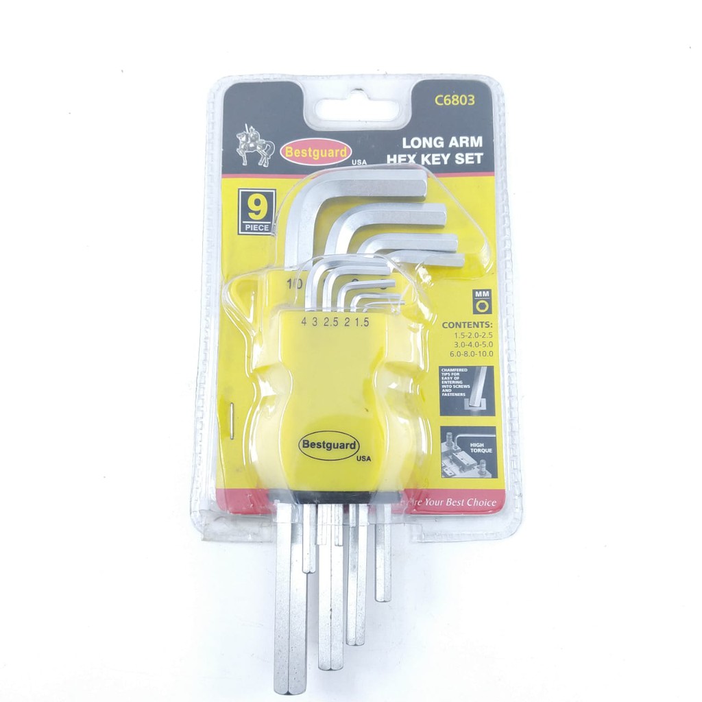 Kunci L Hex Key Set 9 Pcs Bestguard C6803