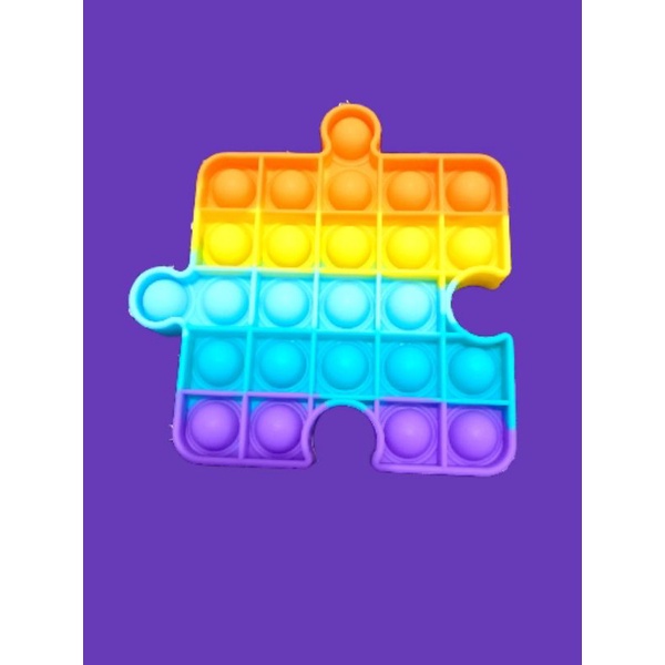 ready Banjarmasin fidget Pop It warna biasa/Pelangi its Mainan anak penghilang stres-Puzzle rainbow