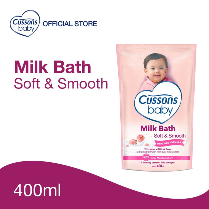 SABUN MANDI BAYI ISI ULANG  400ml CUSSONS BABY MILK BATH Body Wash  formula mild on eyes lembut