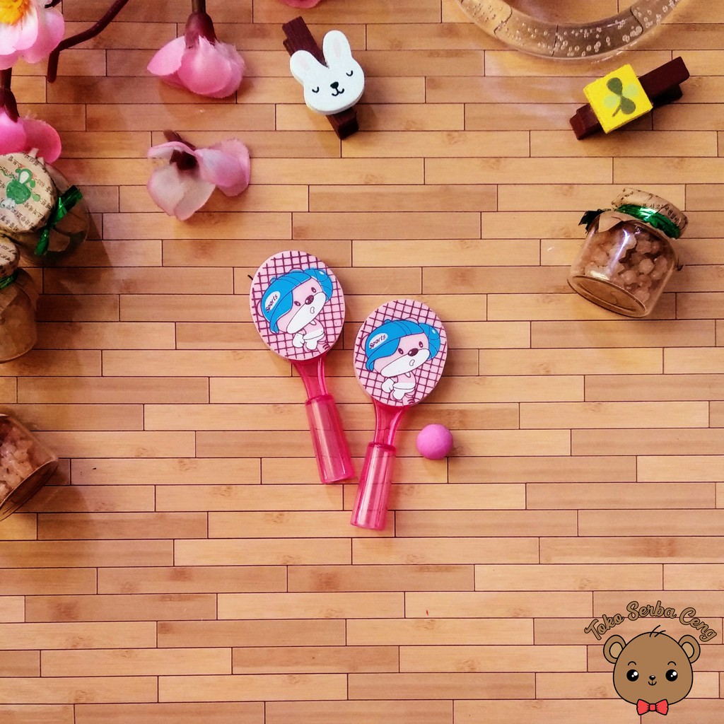 

Penghapus Tutup Pensil / Pen Mainan Raket Beruang Lucu Pink