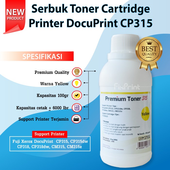 Serbuk Toner Compatible Cartridge Xerox CP315 CP315dw Bubuk Refill Printer CM315 CM315z CP318dw