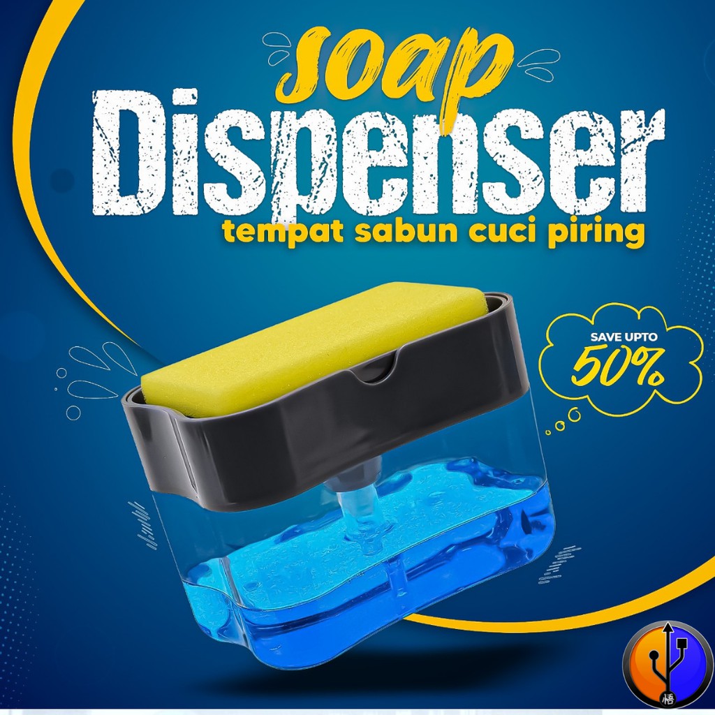 Jual Kotak Dispenser Sabun Sabun Cuci Piring Hand Push Sponge Portable