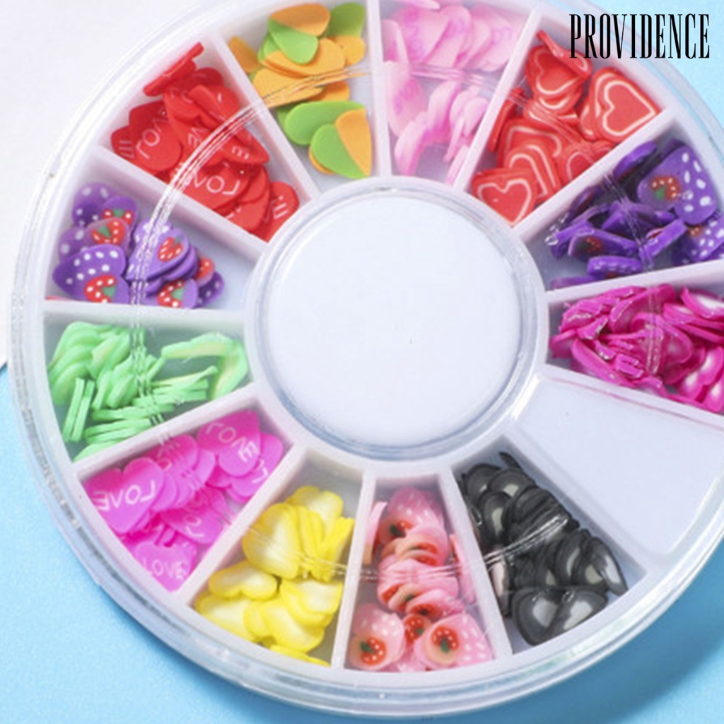 Providence 1 Kotak Hiasan Nail Art Diy Bentuk Buah / Bunga 3d Bahan Polymer Charms