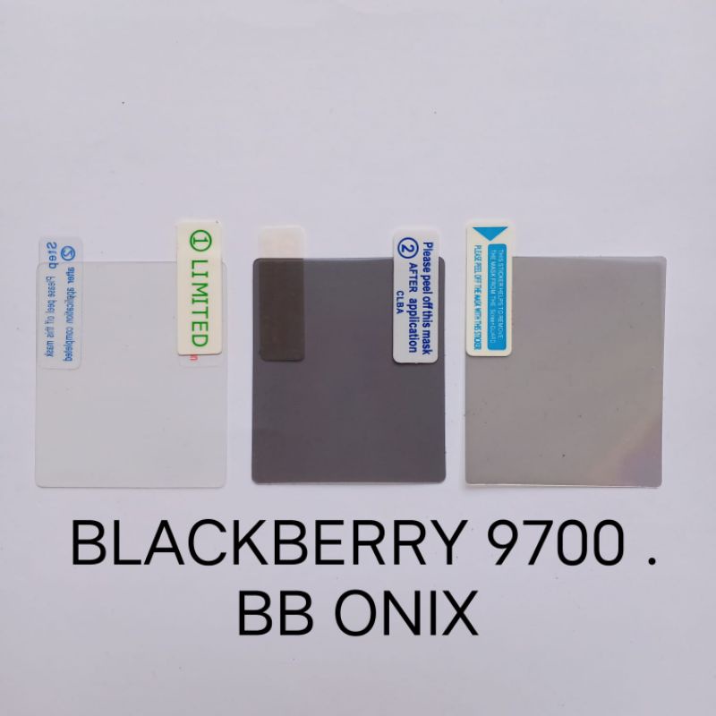 Anti Gores BlackBerry 9380 Orlando . 9500 Strom 1 . 9550 Strom 2 . 9630 Tour 9650 . 9670 Style . 9700 Onix 1 9780 Onix 2 . 9720 Samoa . 9790 Belagio anti gores BB anti bening anti glare anti spy anti mirror screen guard screen protector pelindung layar