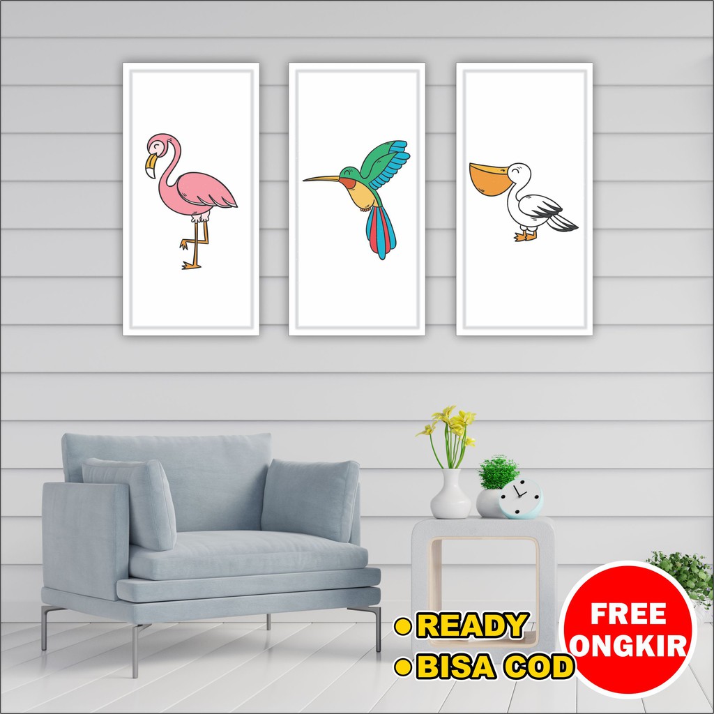 Pajangan hiasan dinding kamar anak dekorasi rumah wall decor hewan binatang burung shabbychic life