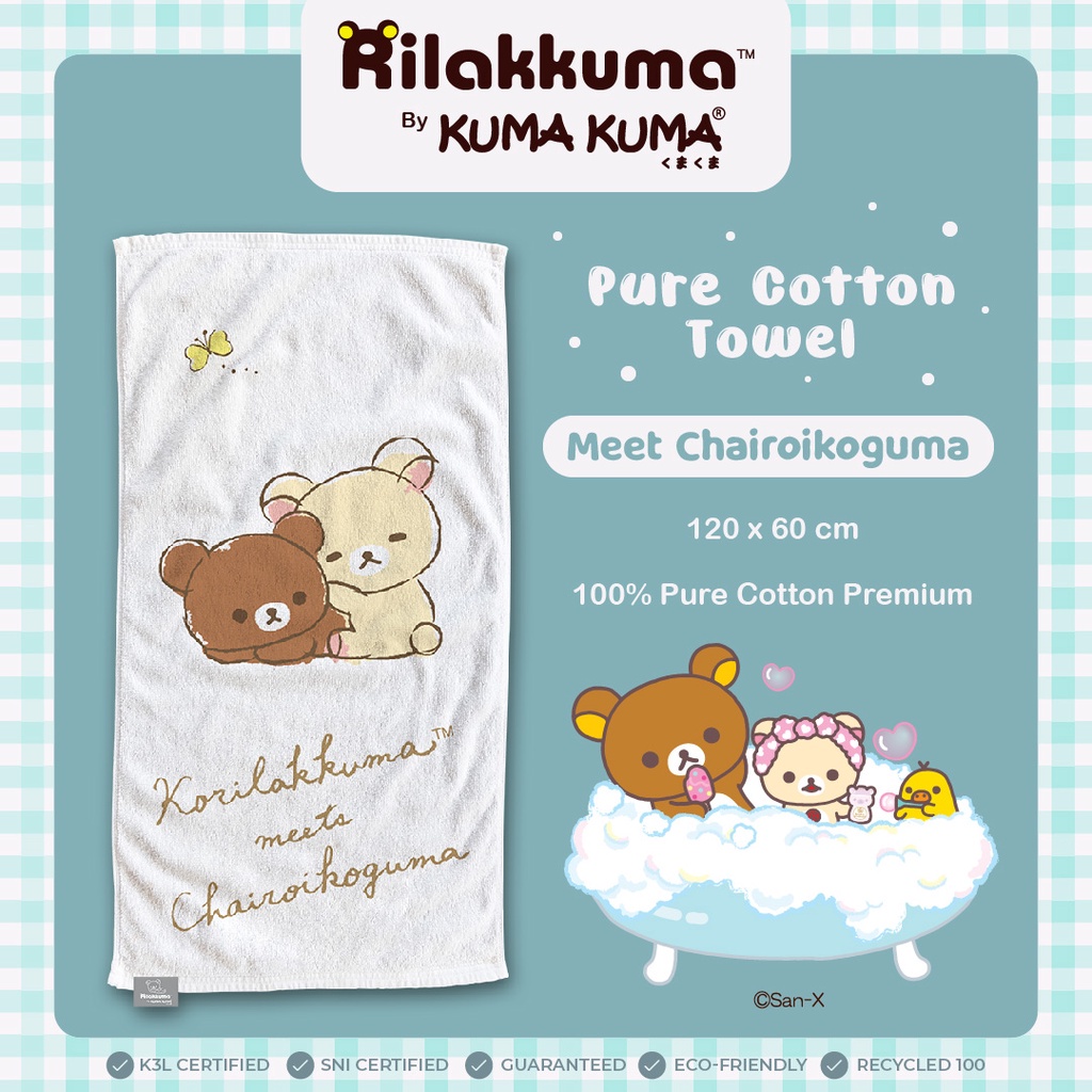 Kuma Kuma Handuk Pure Cotton Rilakkuma