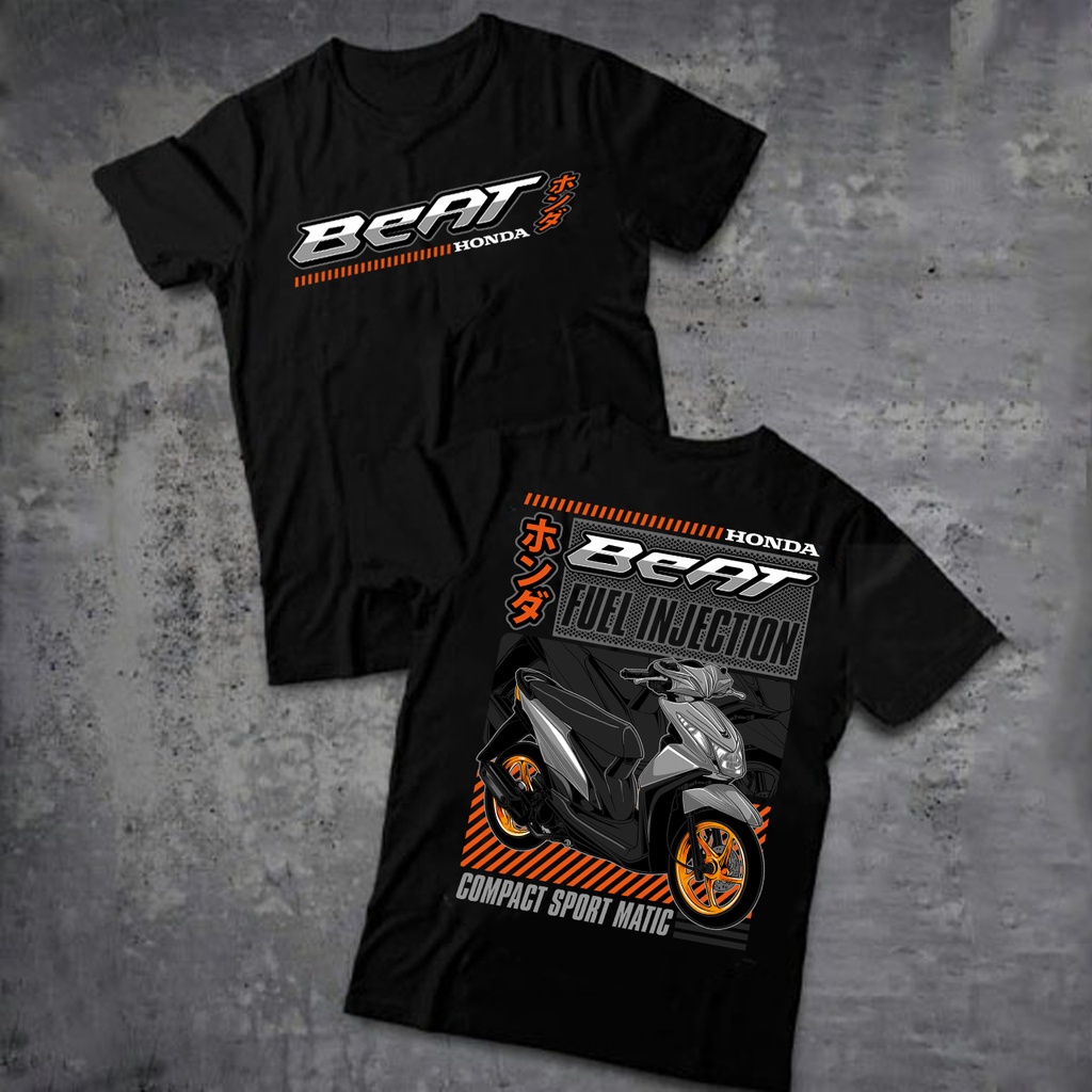 kaos beat / kaos motor honda beat / baju honda beat / baju motor honda beat / kaos otomotif hitam 2