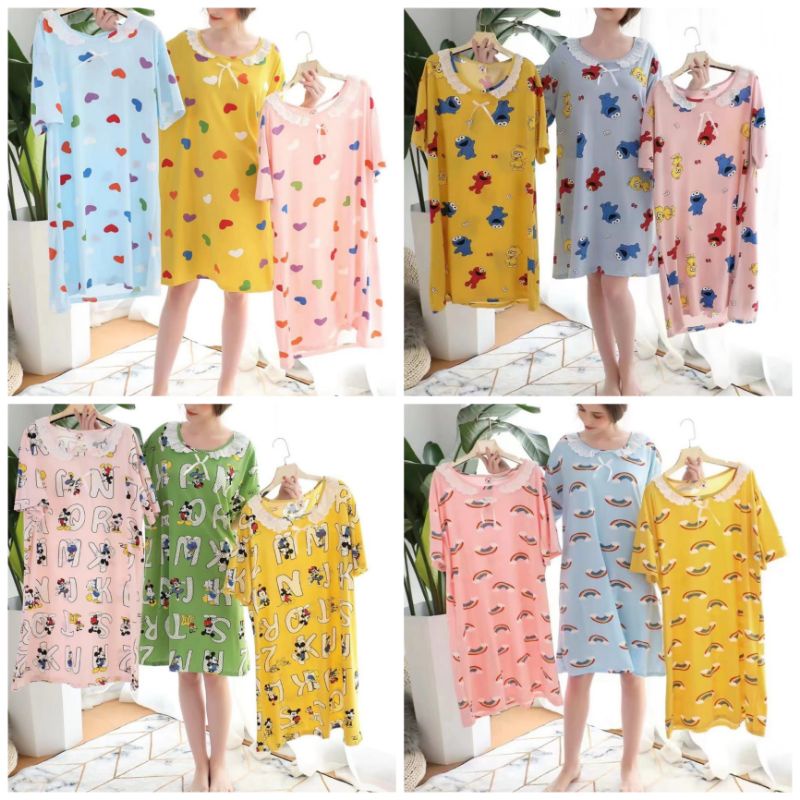 Daster renda wanita import murah/Baju tidur wanita jumbo