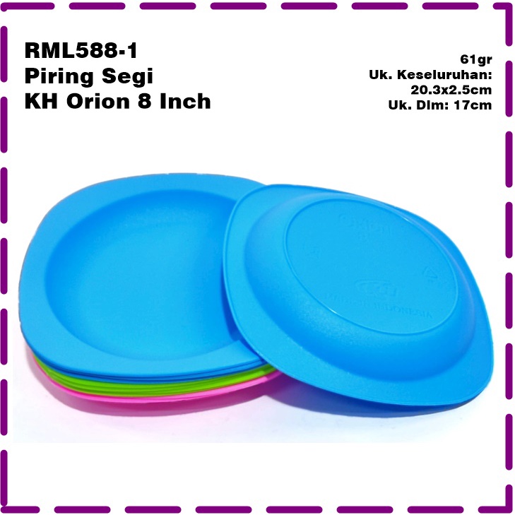 RML588-1 Piring Segi KH Orion 8 Inch