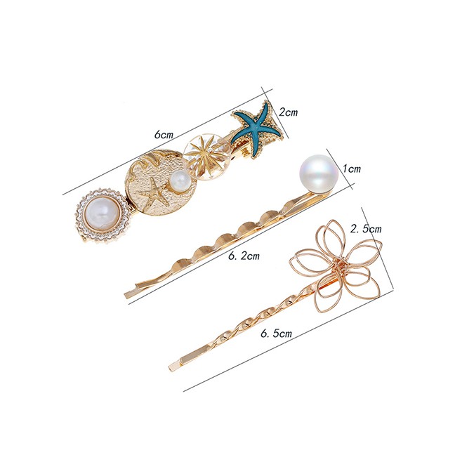 LRC Jepit Rambut Fashio Alloy Pearl Hairpin Combination F5736X