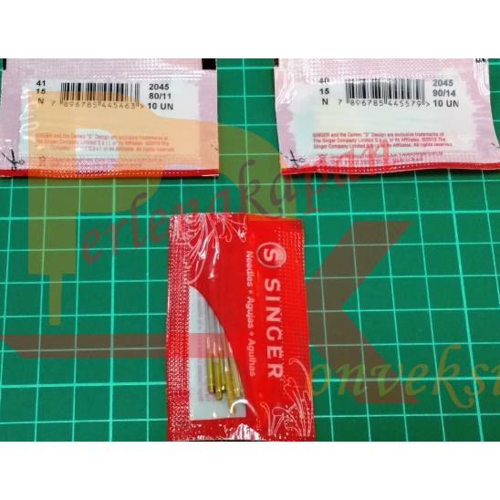 Jarum Jahit Kaos/ Spandek/ Jersey Anti Loncat Singer Gold Jarum Emas