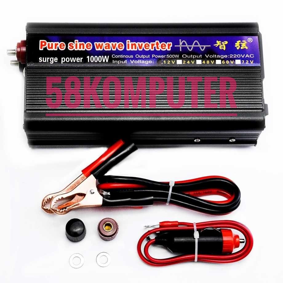 Car Power Inverter Pure Sine Wave DC 12V/24V to AC 220V 2000W Port LED Mengubah arus DC ke AC PSW 2000Watt