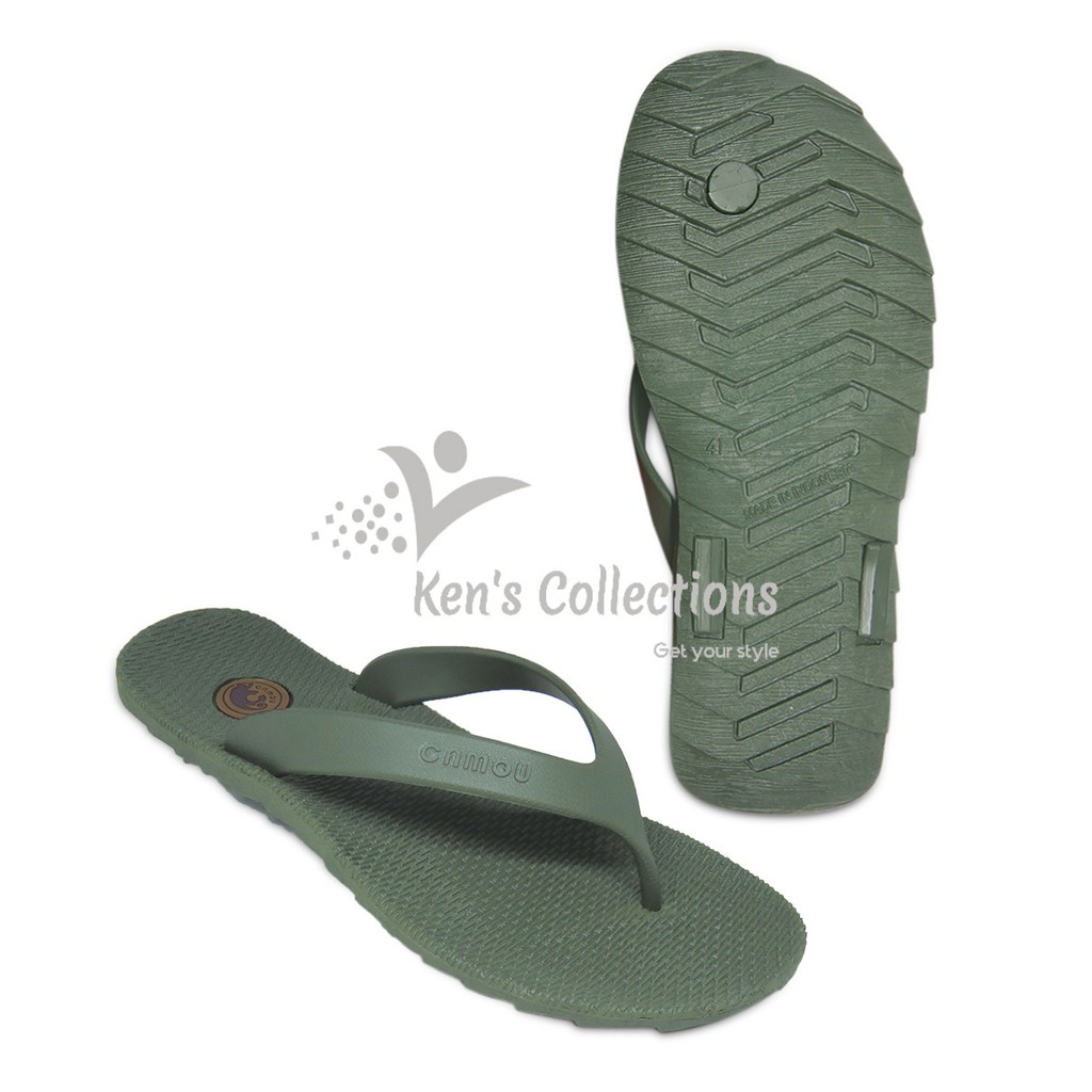Sandal Jepit Cowok Cewek Pria Wanita Elegan Bahan TPR Karet Plastik Elastis Empuk Awet Bermerek CAMO